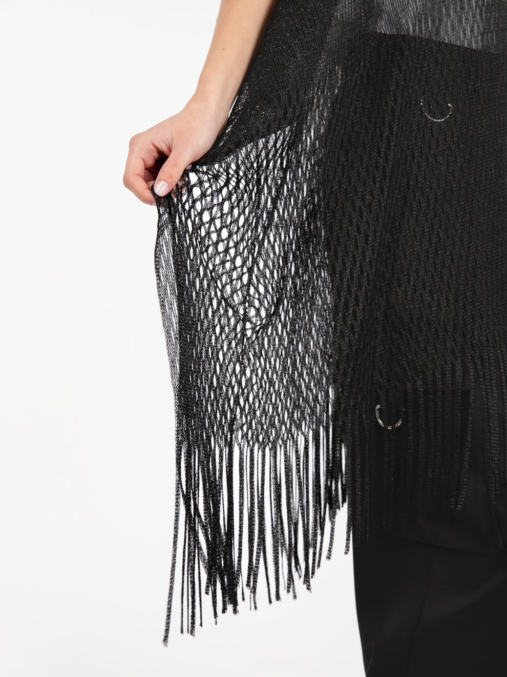 Black fringed kimono