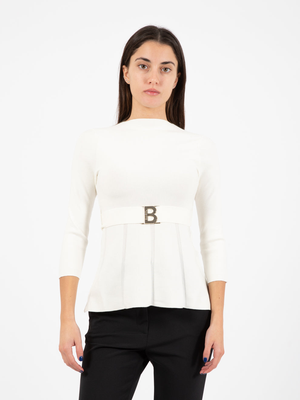 Chalk belt sweater