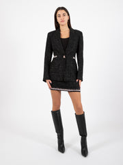 BLUGIRL - Minigonna bouclé lurex nero