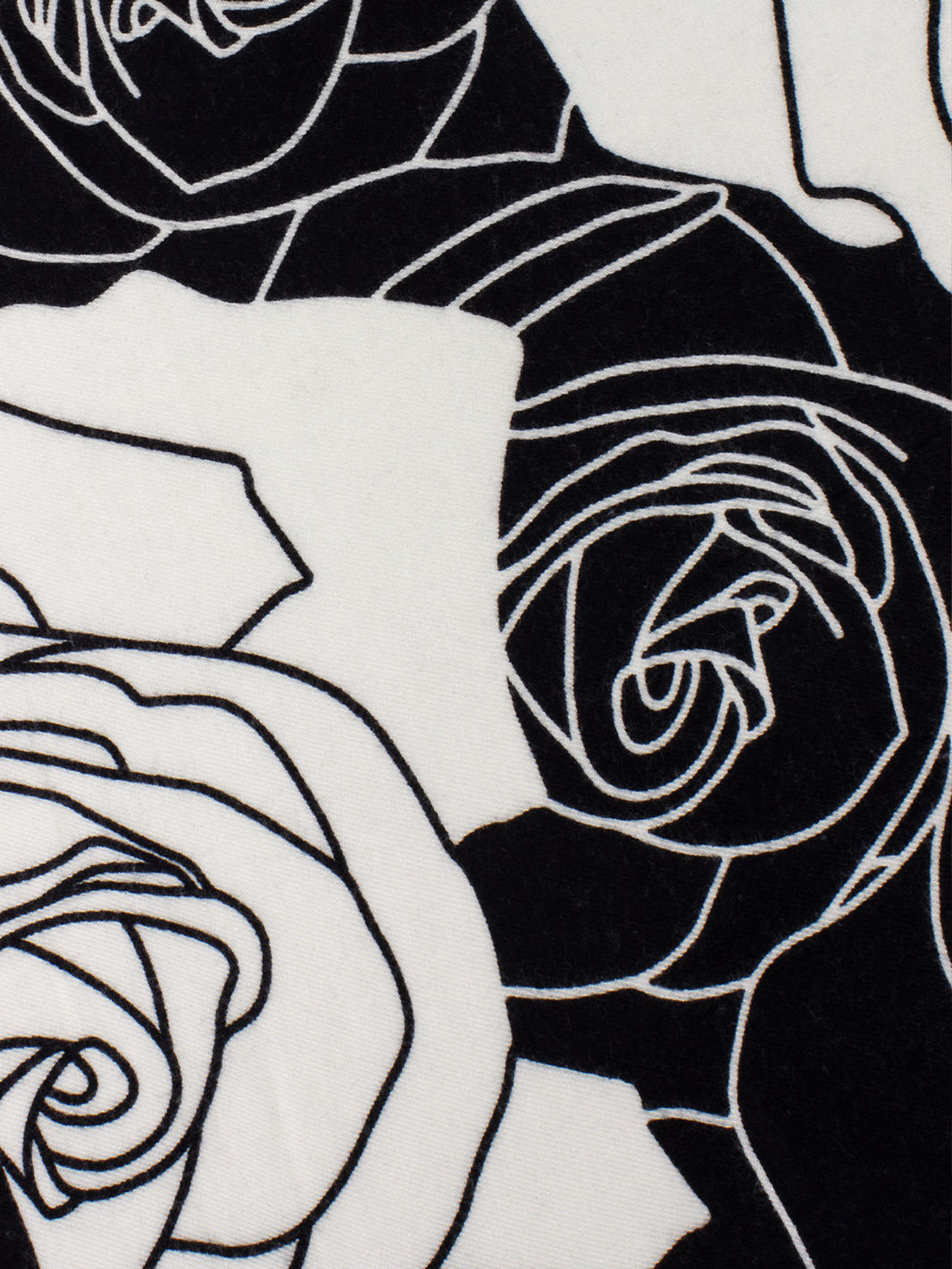 Two-tone rose print scarf white / black