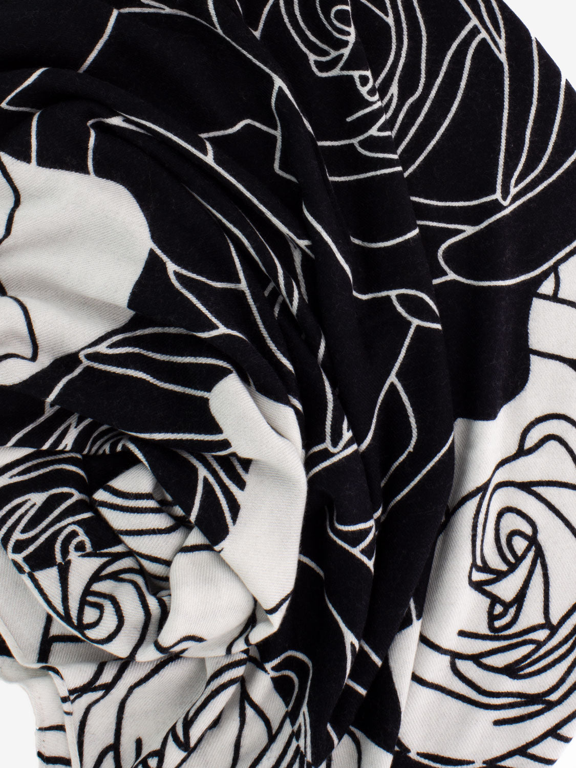 Sciarpa stampa rose bicolor white / black