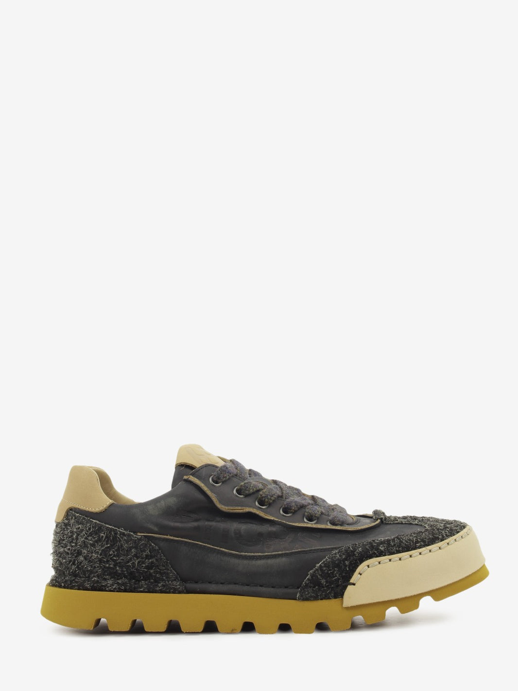 Sneakers in pelle nero carbon