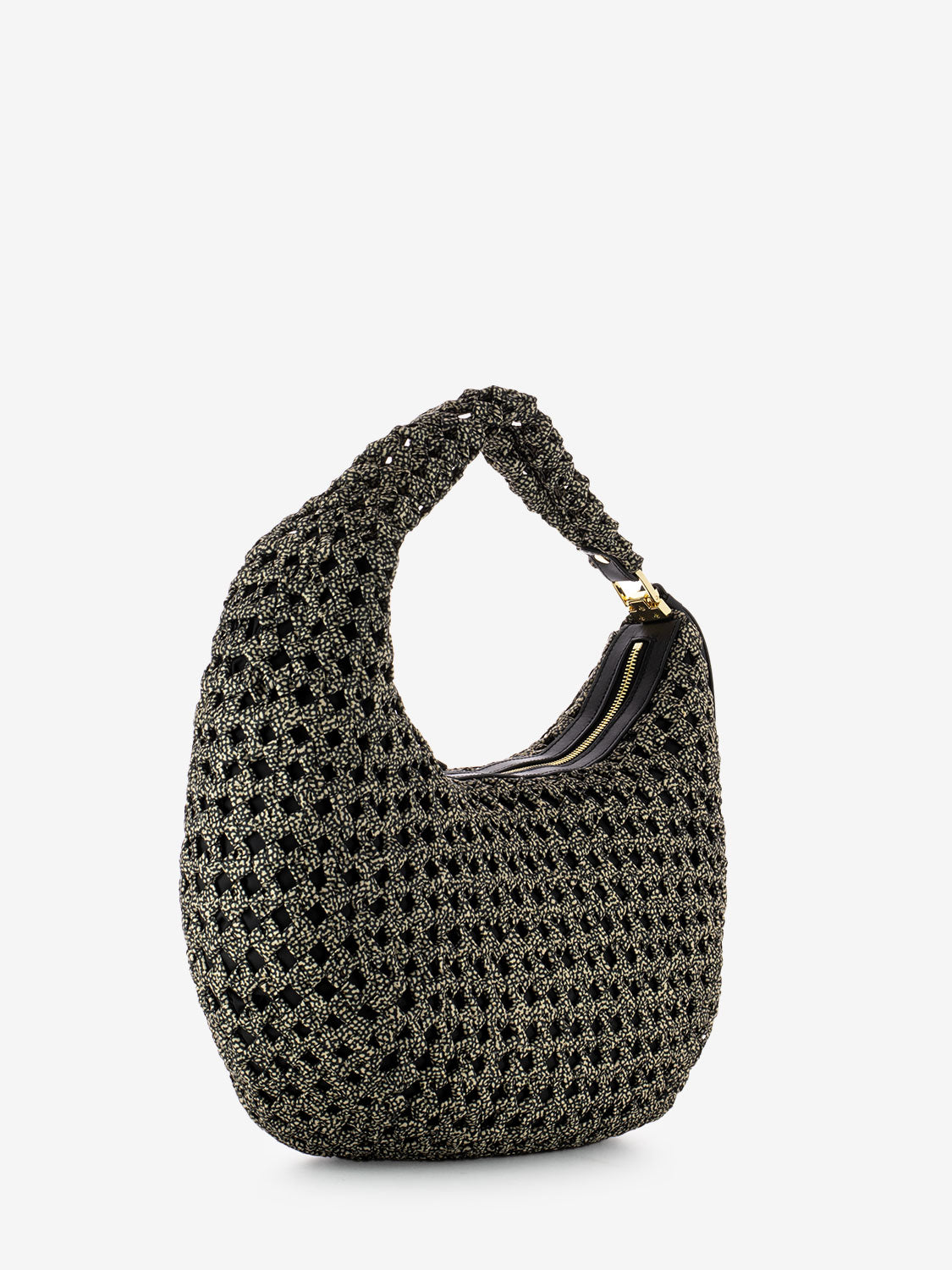 M Hobo Shoulder Bag Natural / Black