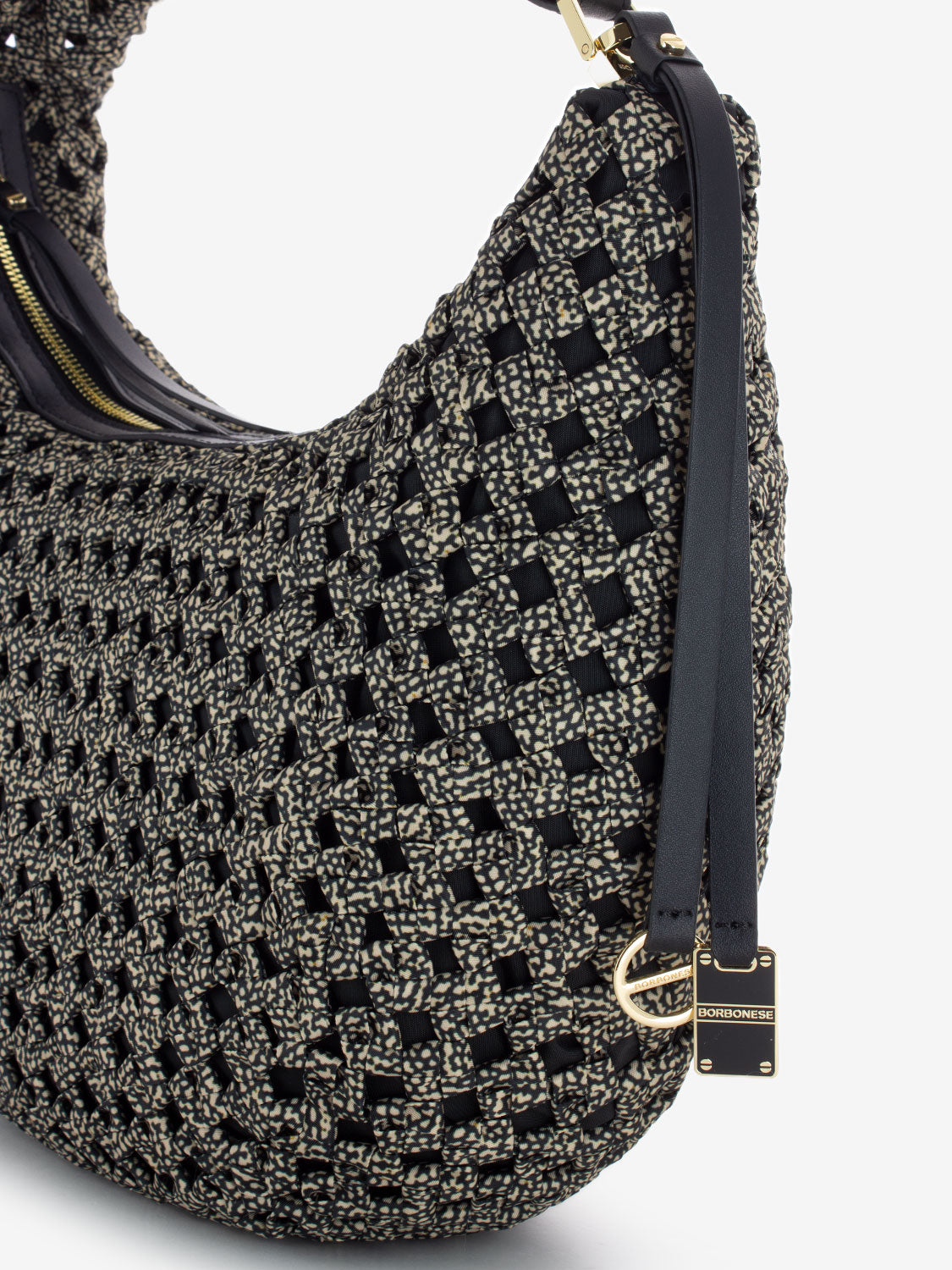 M Hobo Shoulder Bag Natural / Black