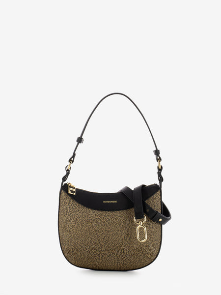 Borsa hobo a spalla naturale / nero