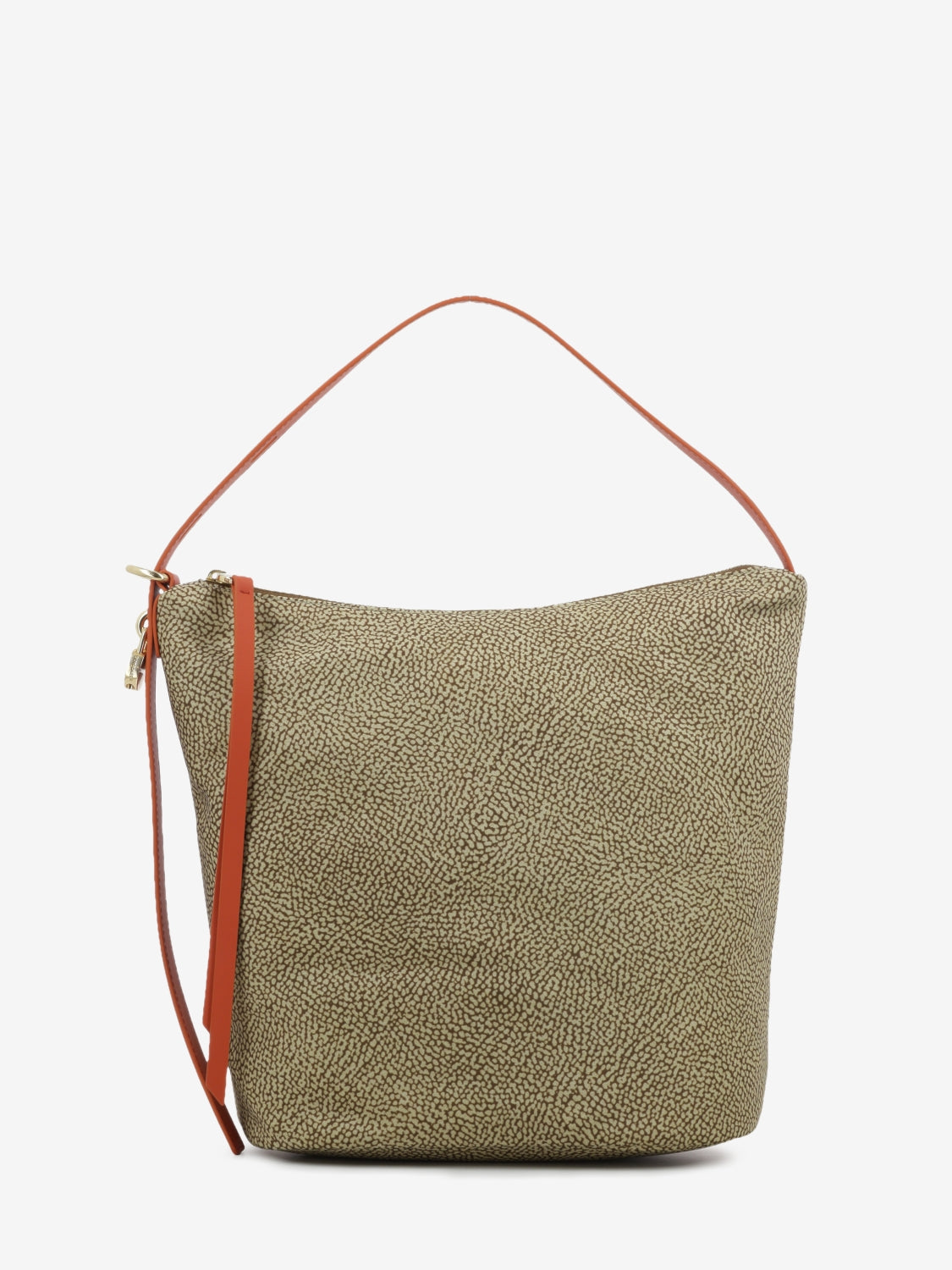 Borsa secchiello medium beige / red papaya