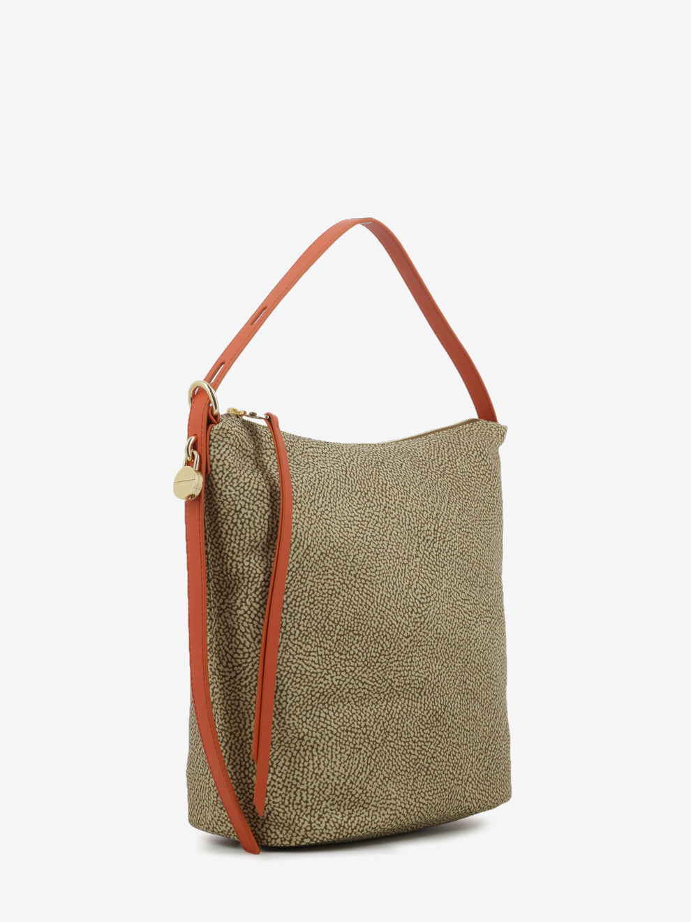 Borsa secchiello medium beige / red papaya