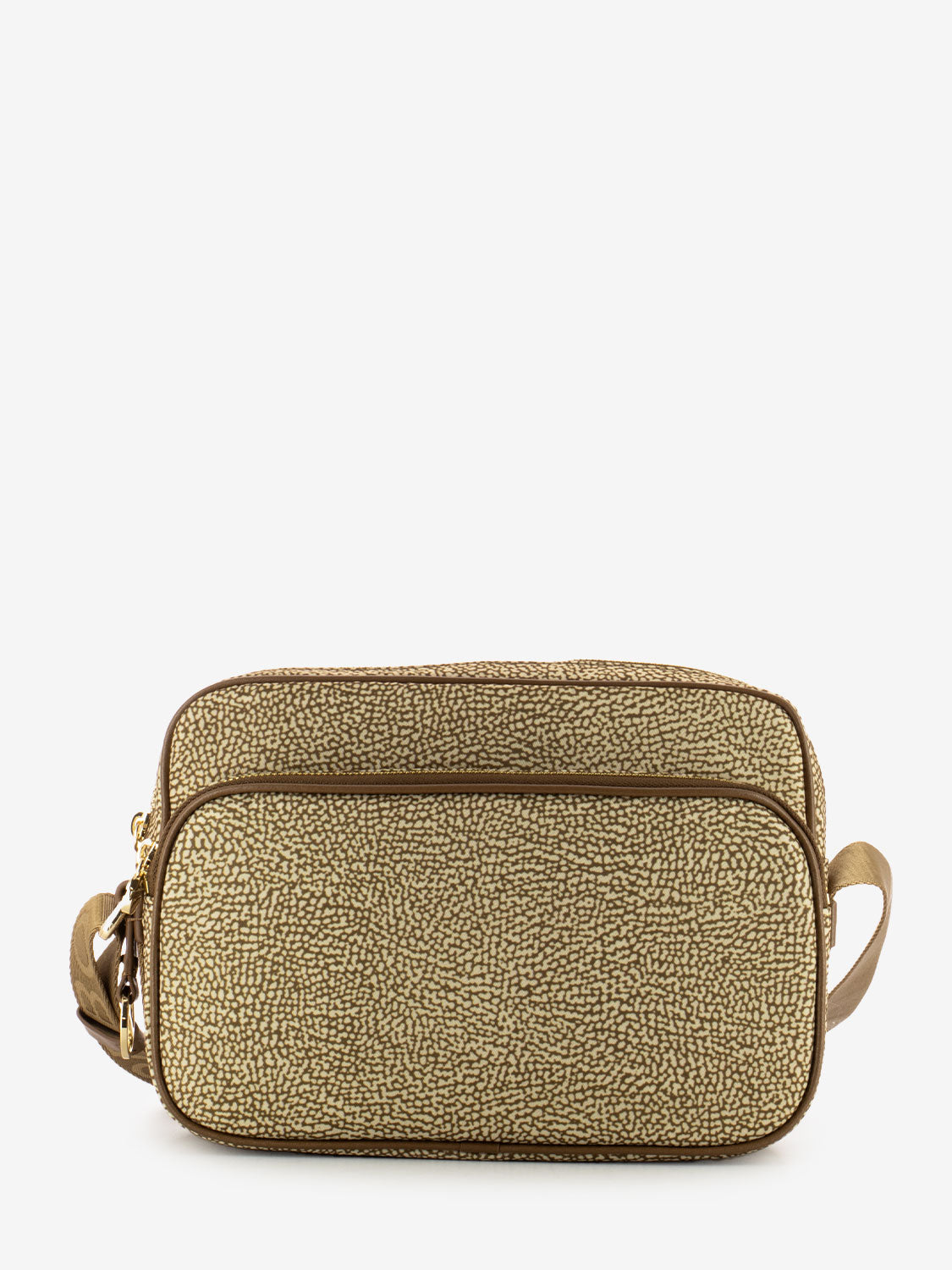 Camera bag M beige / brown print