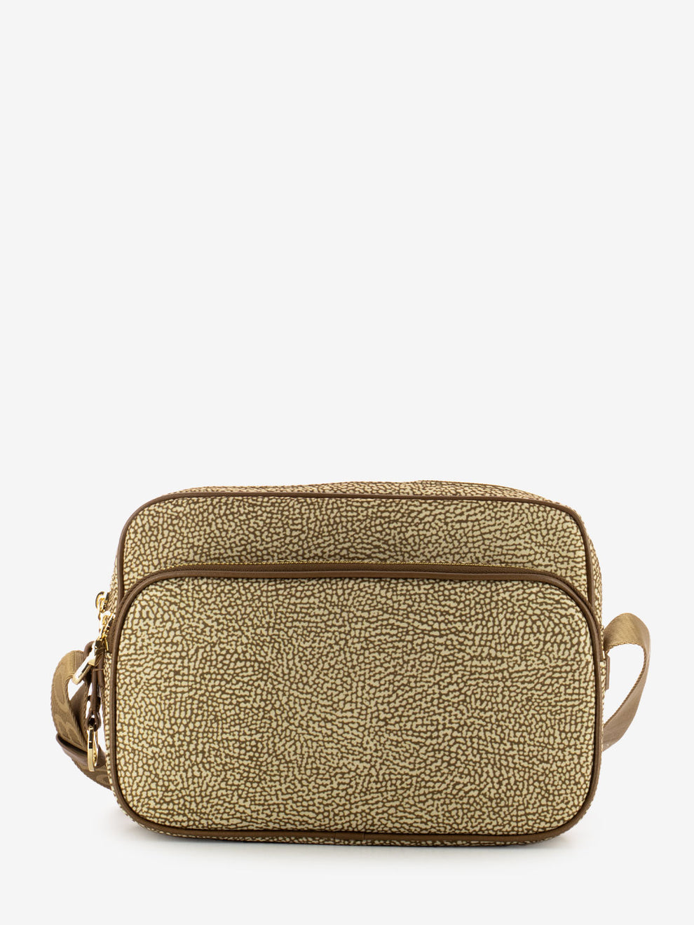 Camera bag M beige / brown print
