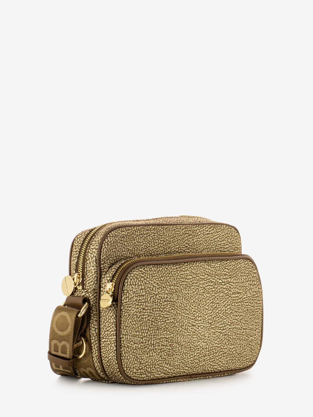 Camera bag M beige / brown print