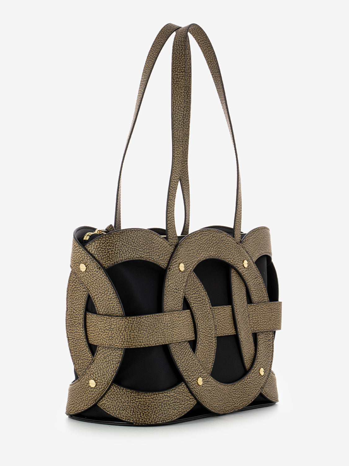 Shopper a spalla medium naturale / nero