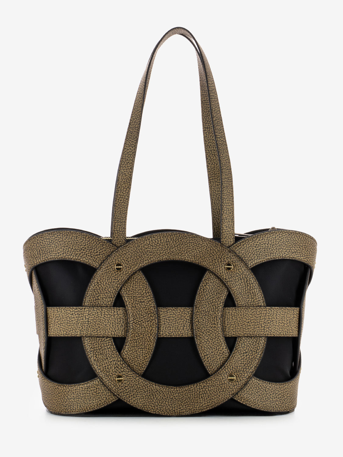 Shopper a spalla medium naturale / nero