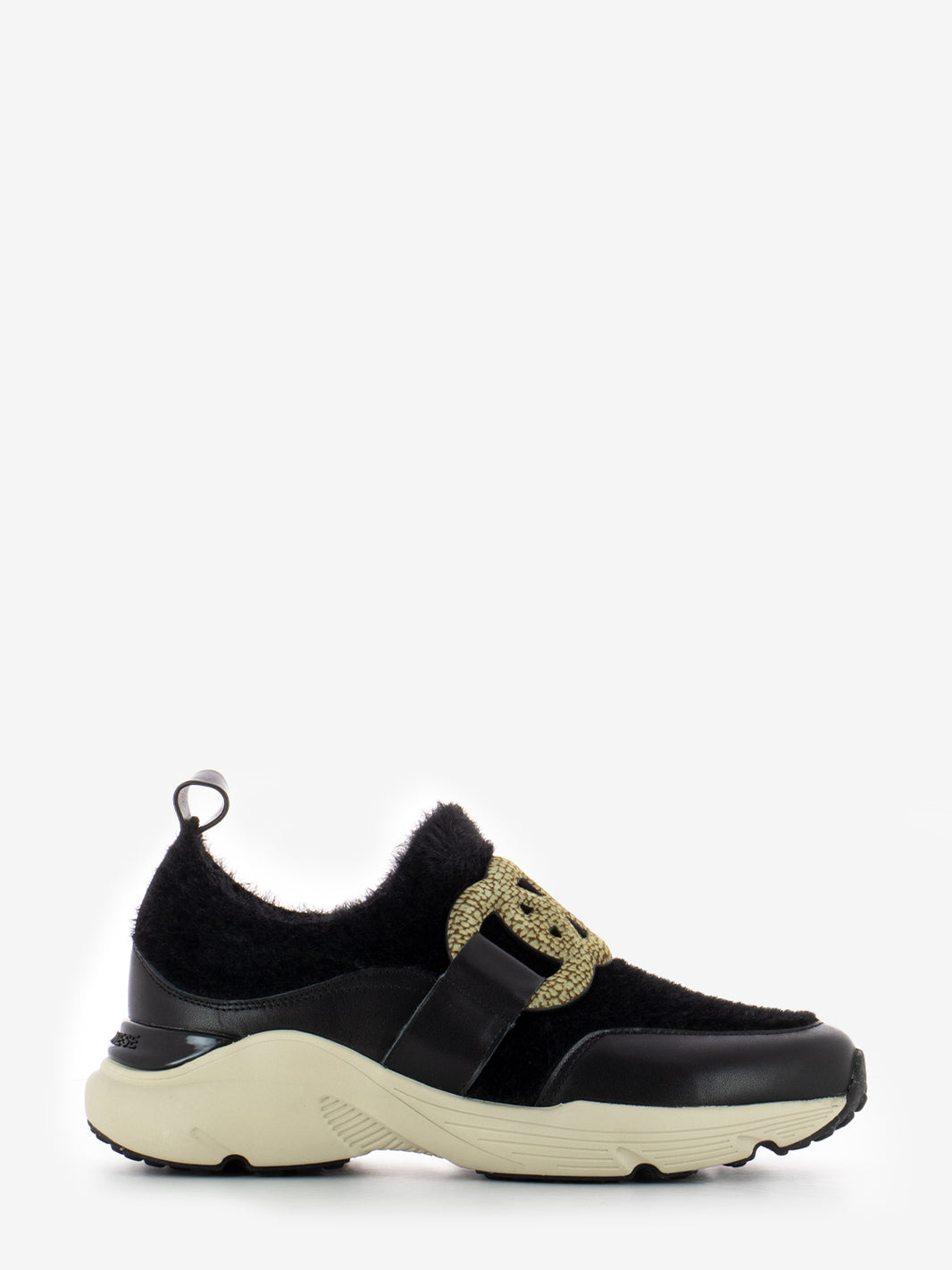 Black / natural running sneakers