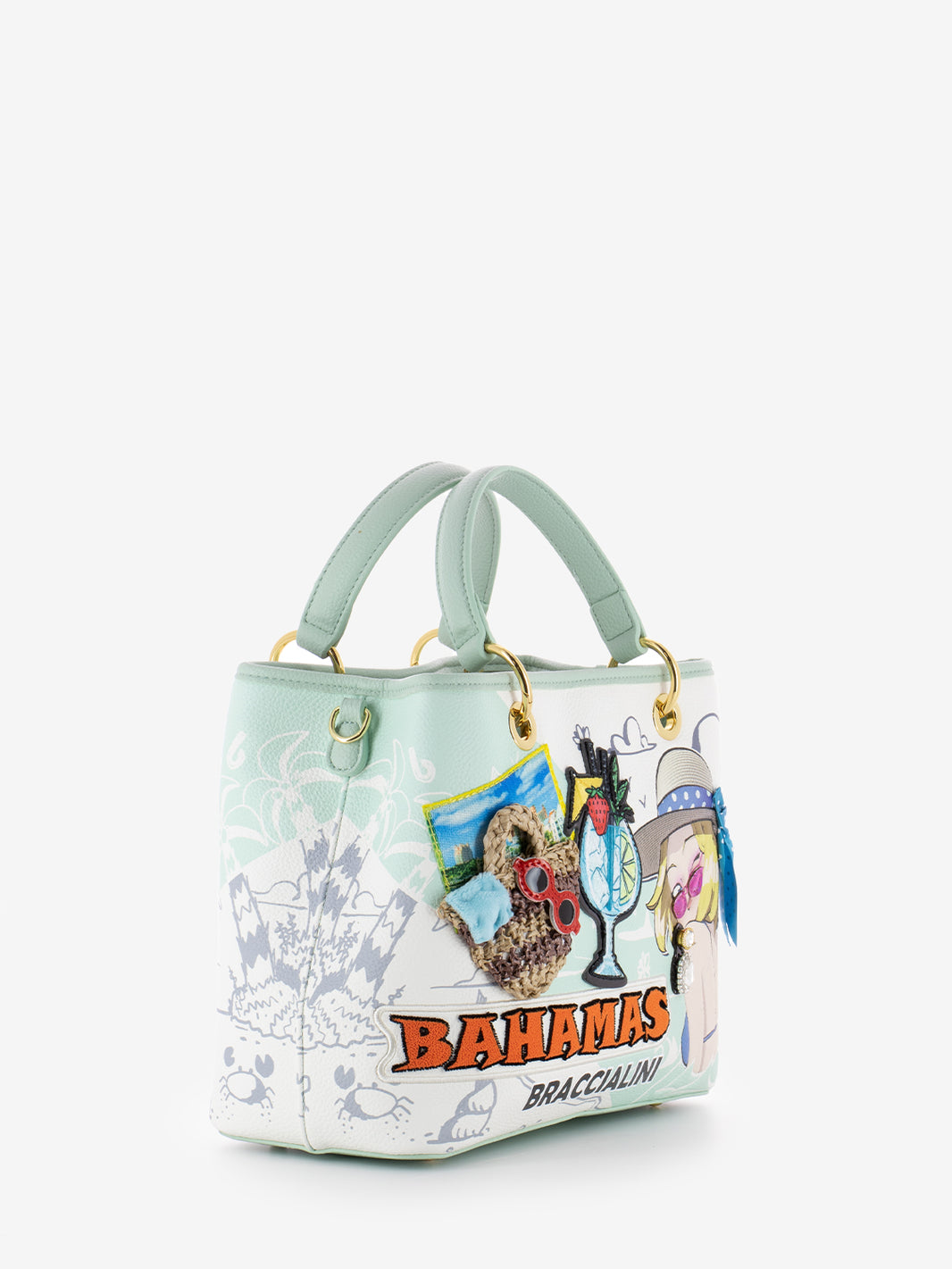 Borsa a mano Cartoline Bahamas multicolor