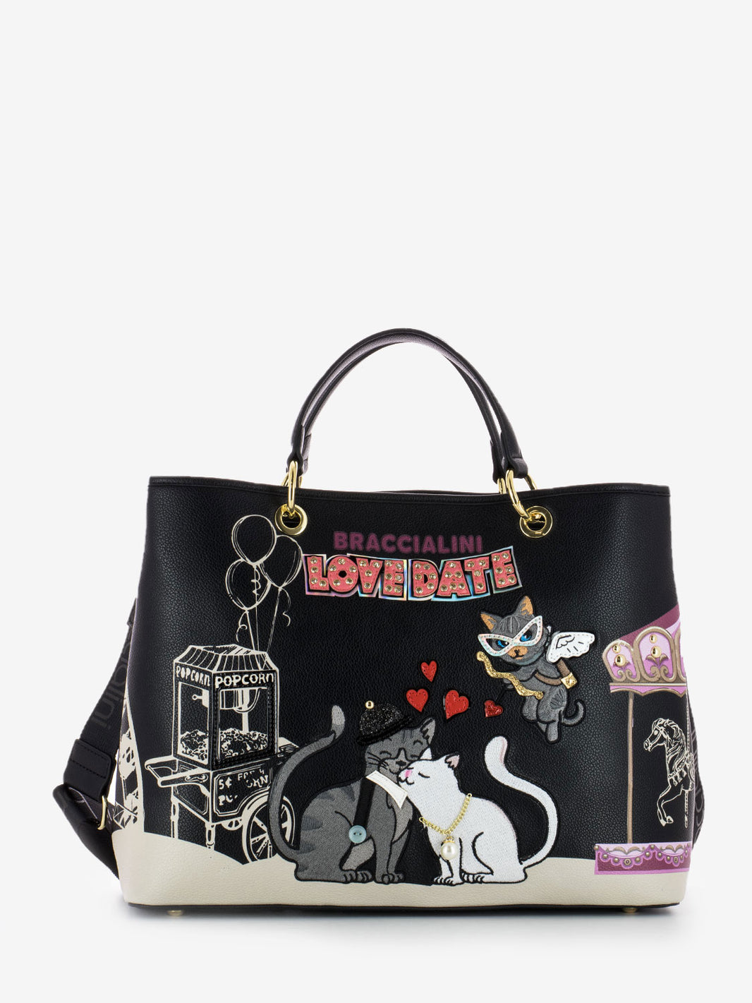 Borsa a mano "Love Date" allround nero / multicolor