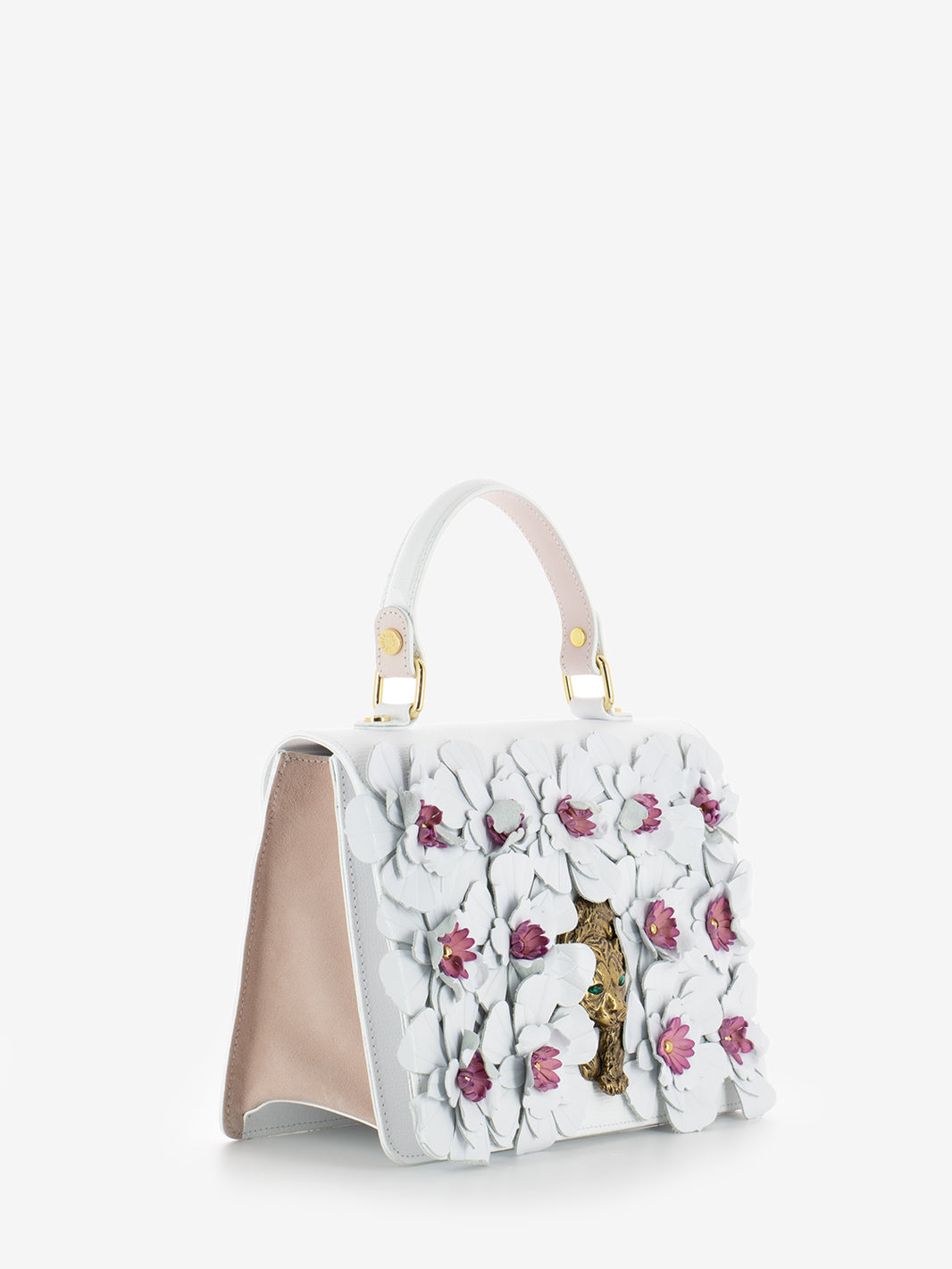 Borsa a mano Penelepe con applicazioni floreali