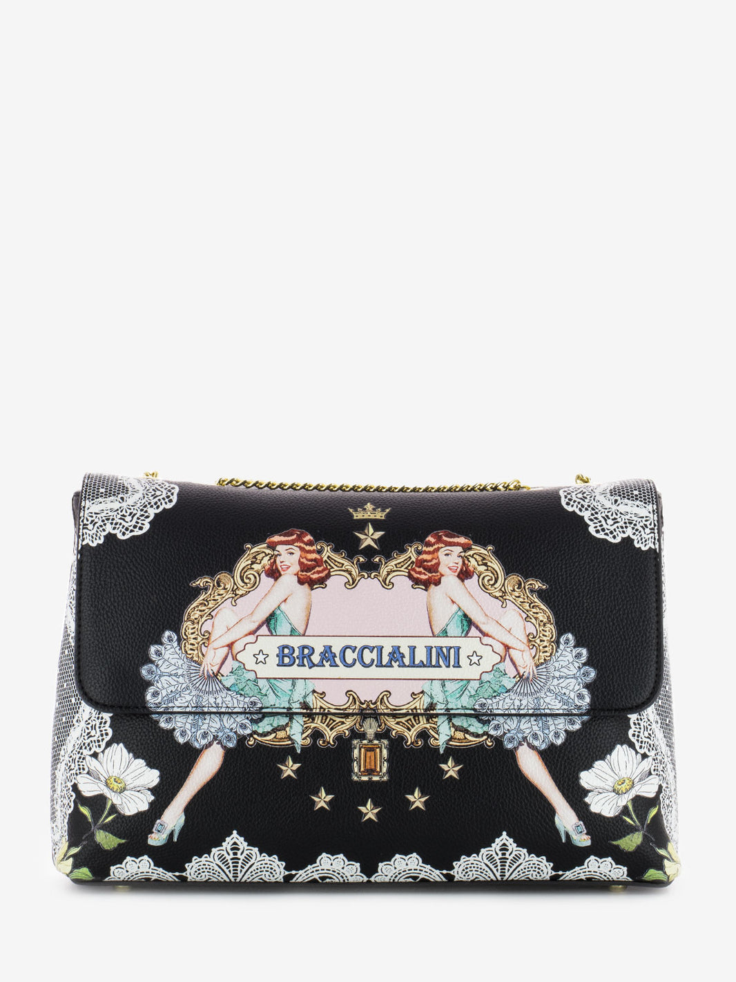Borsa a spalla Britney "Firenze" black / multicolor