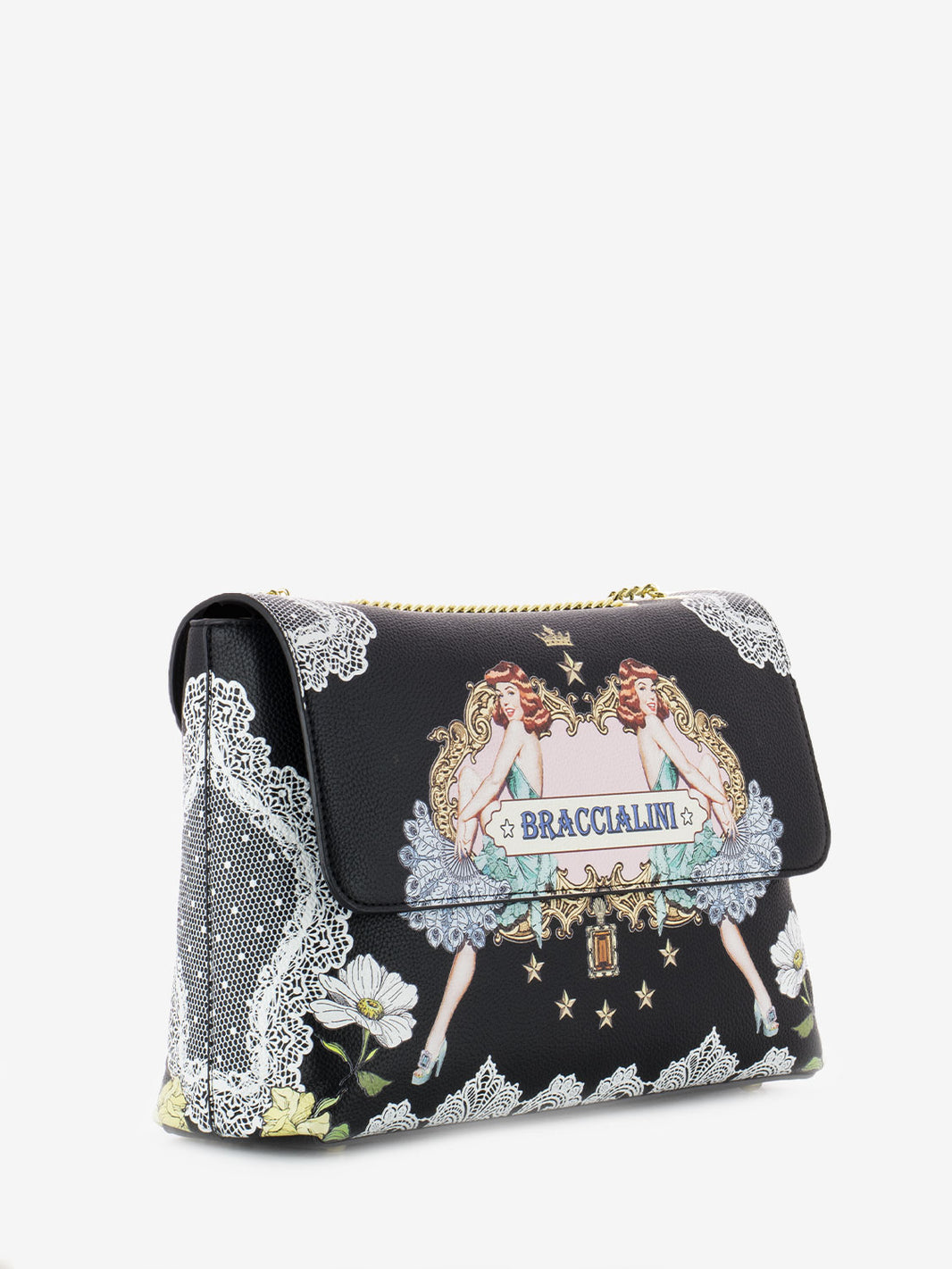 Borsa a spalla Britney "Firenze" black / multicolor