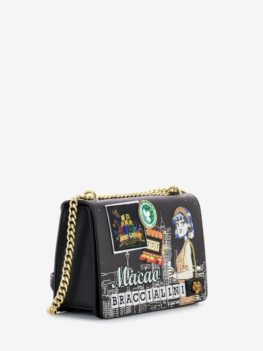 Borsa a spalla Cartoline "Macao" multicolor