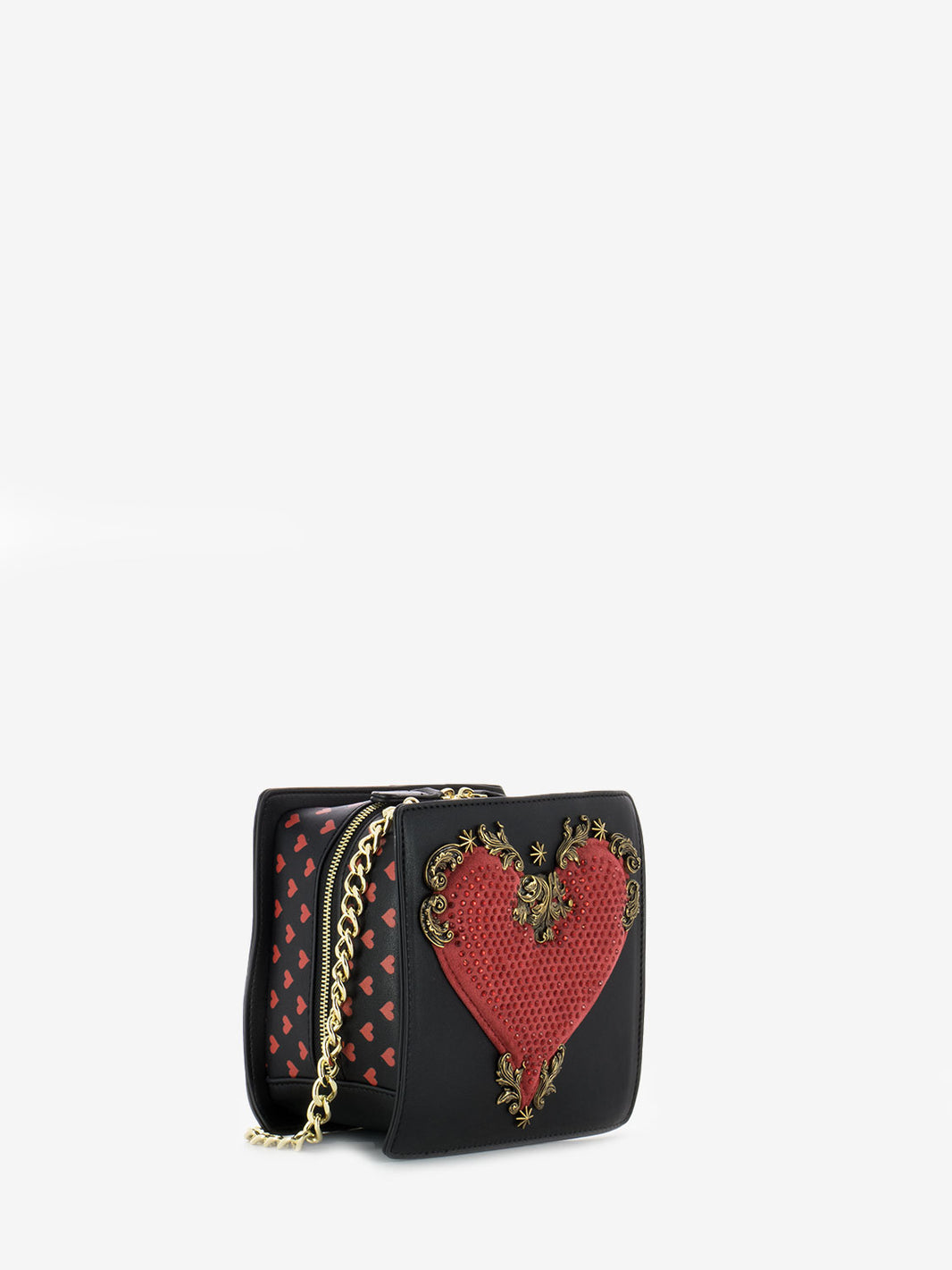 Borsa a tracolla Shape cuore nero / rosso / oro
