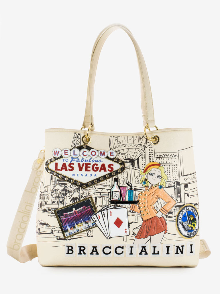 BRACCIALINI - Shopper Cartoline Las Vegas multicolor