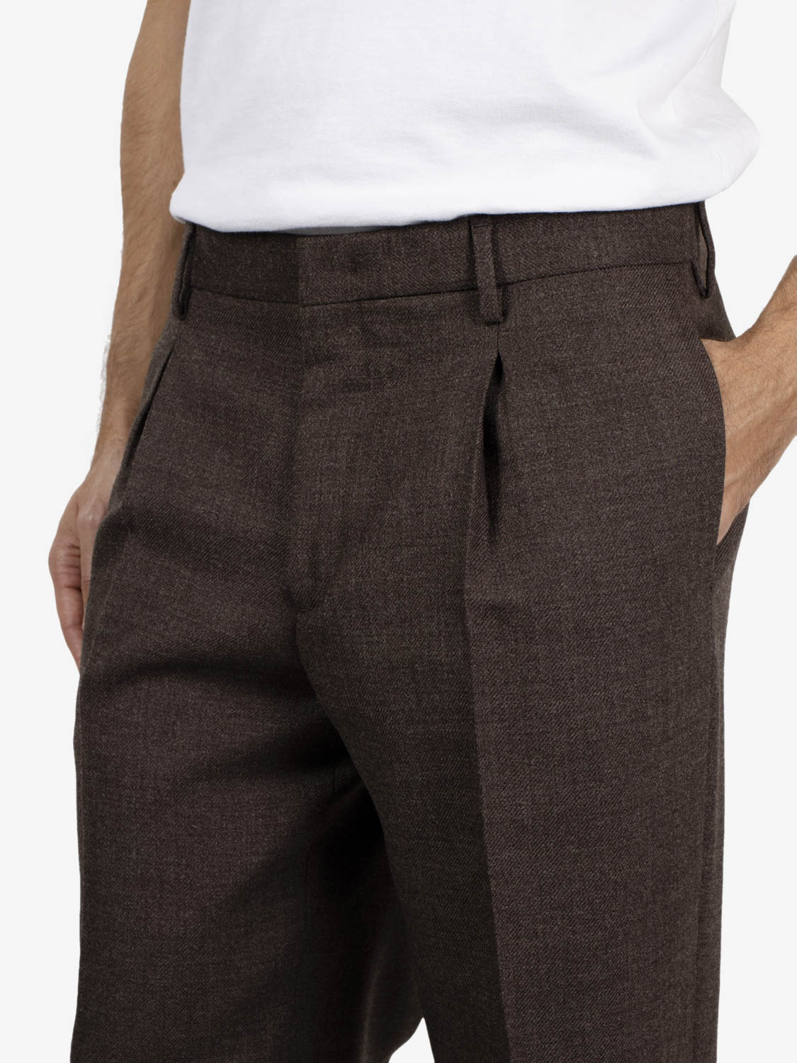 TROUSER DARTS BROWN BORGONUOVO S/400235_00046