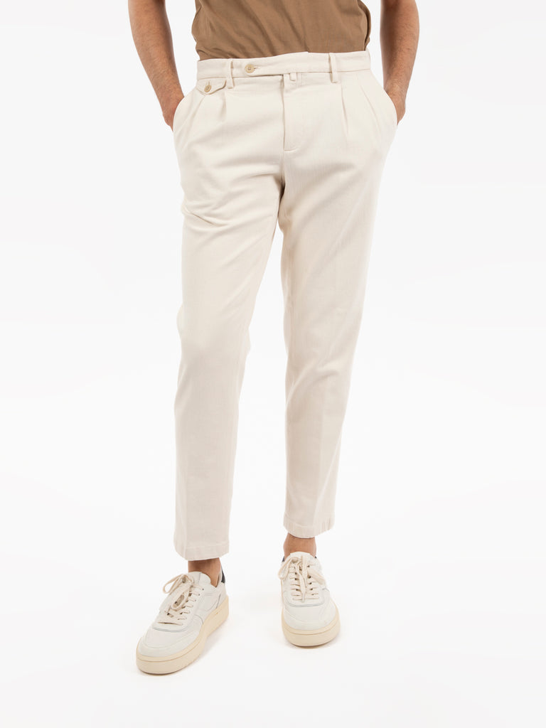 BRIGLIA 1949 - Pantalone carrot beige chiaro