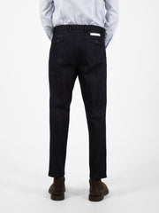 BRIGLIA 1949 - Pantalone doppia pinces denim blu