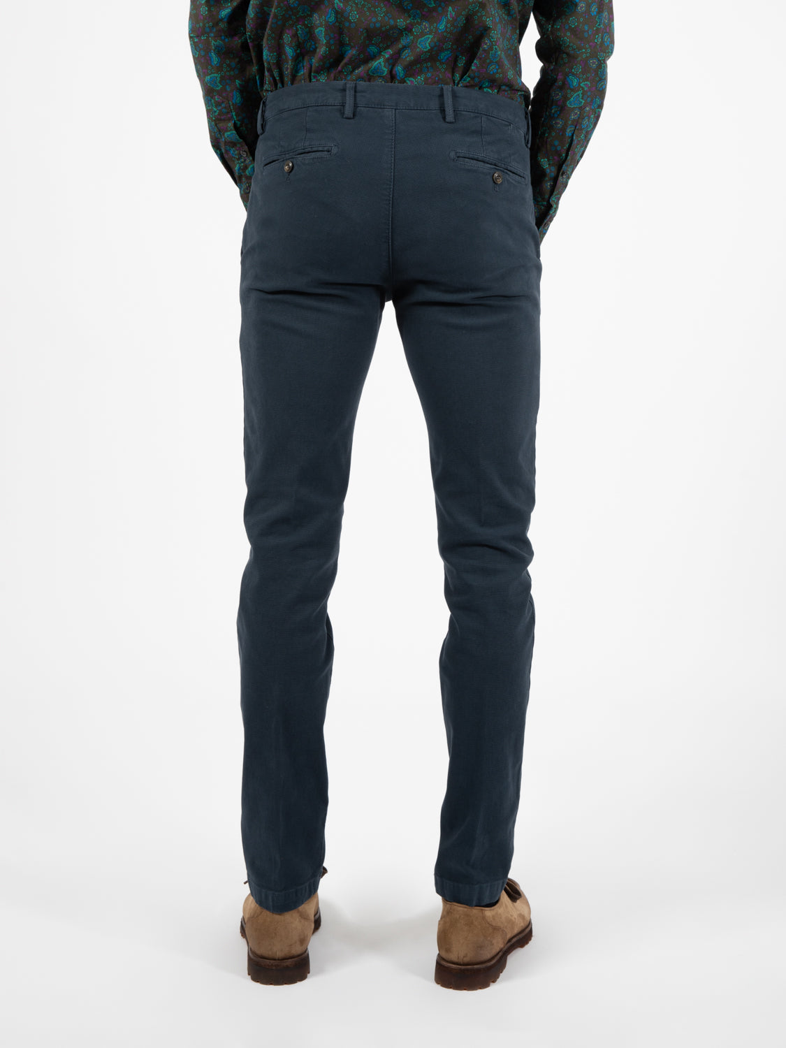 Pantalone in cotone operato blu Cina