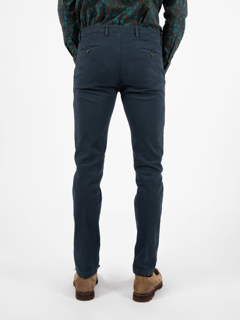 Pantalone in cotone operato blu Cina