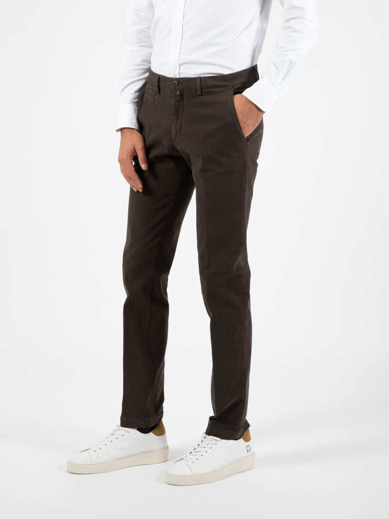 BRIGLIA 1949 - Pantalone in cotone operato marrone