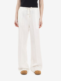 Pantalone in lino con coulisse bianco