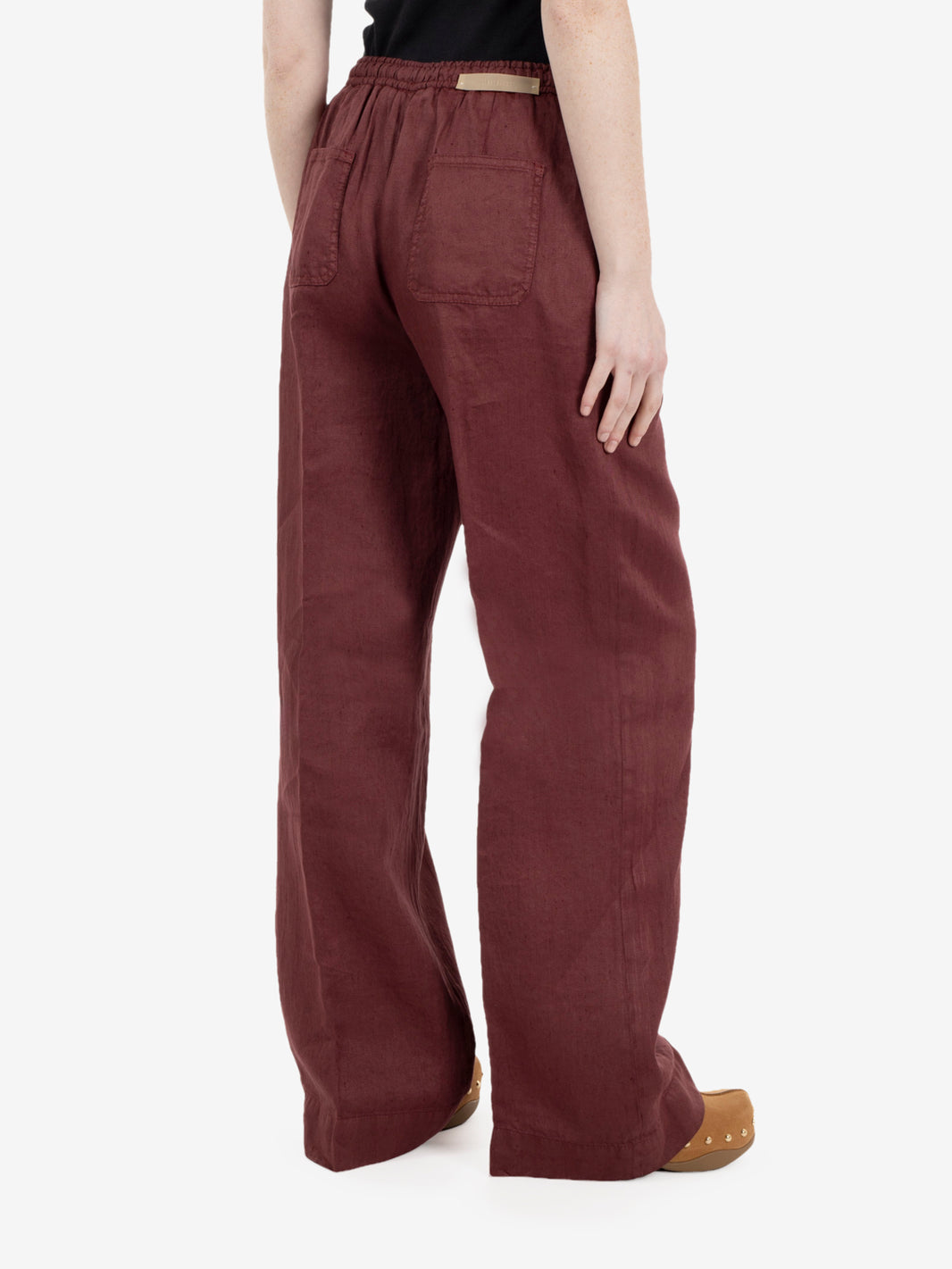 Pantalone in lino con coulisse ciocco