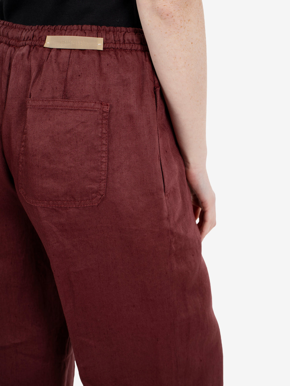Pantalone in lino con coulisse ciocco