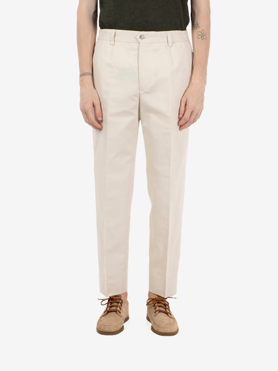 Pantalone Portofino carrot fit beige