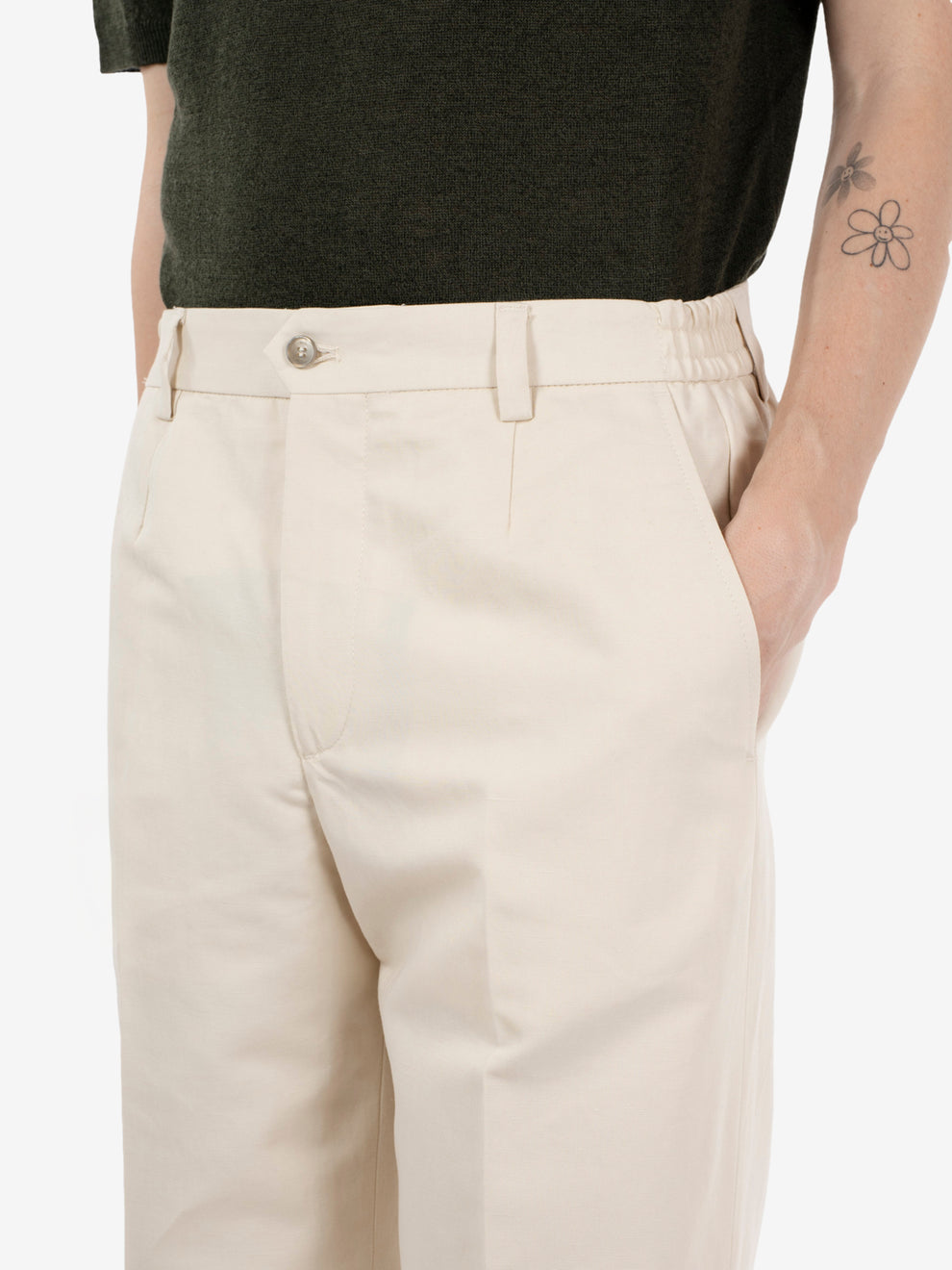Pantalone Portofino carrot fit beige