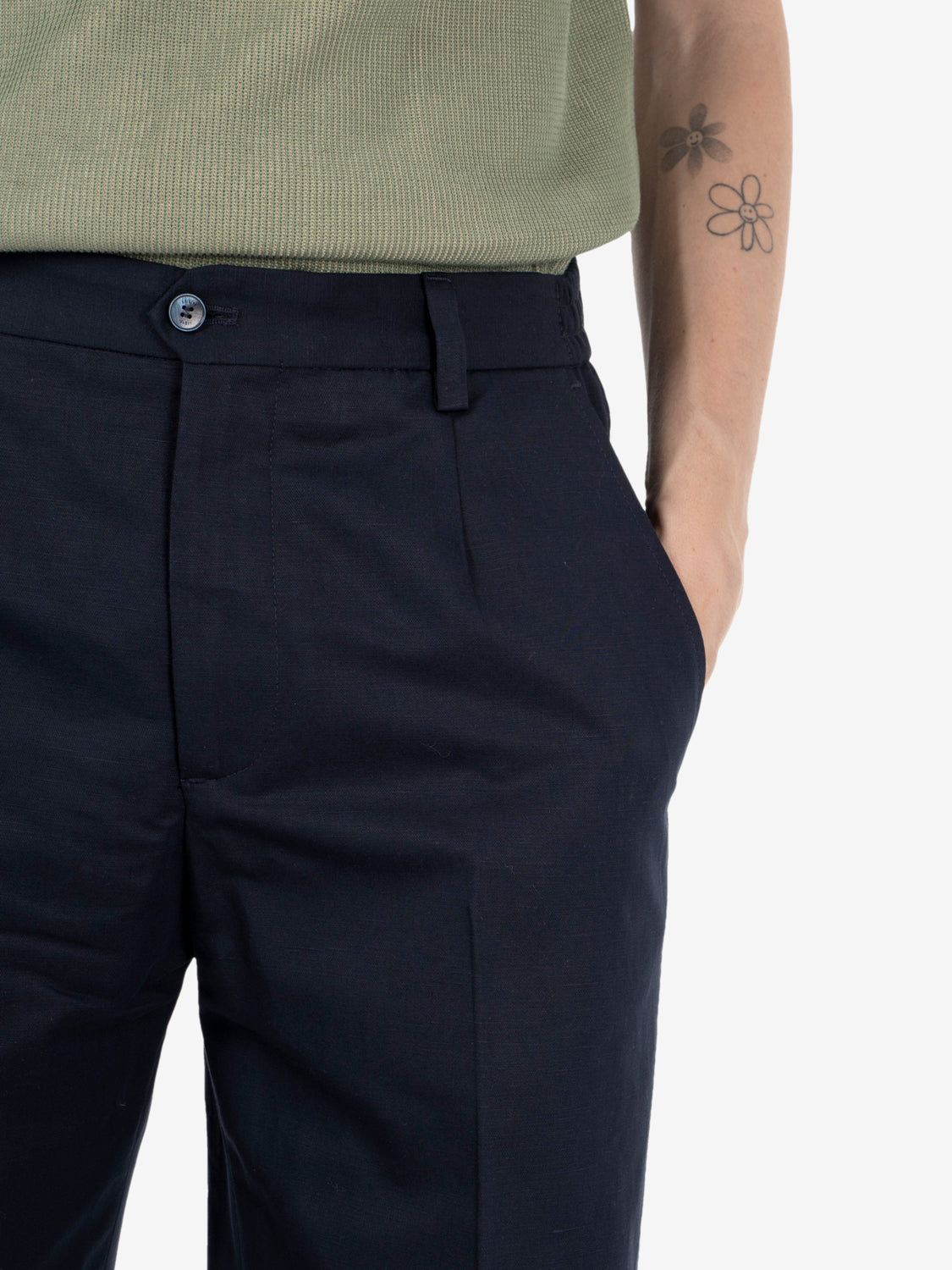 PORTOFINOS TROUSERS LINEN-COTTON KNITTED NAVY PORTOFINOS/300050_00011