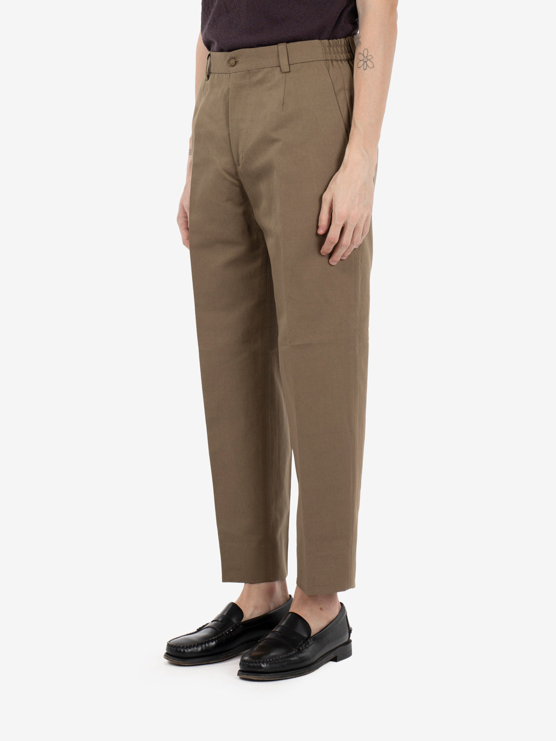 PORTOFINOS TROUSERS LINEN-COTTON KNITTED DOVE GREY PORTOFINOS/300050_00063