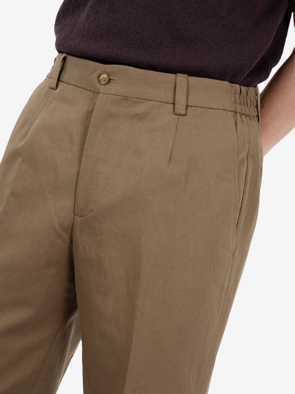 PORTOFINOS TROUSERS LINEN-COTTON KNITTED DOVE GREY PORTOFINOS/300050_00063