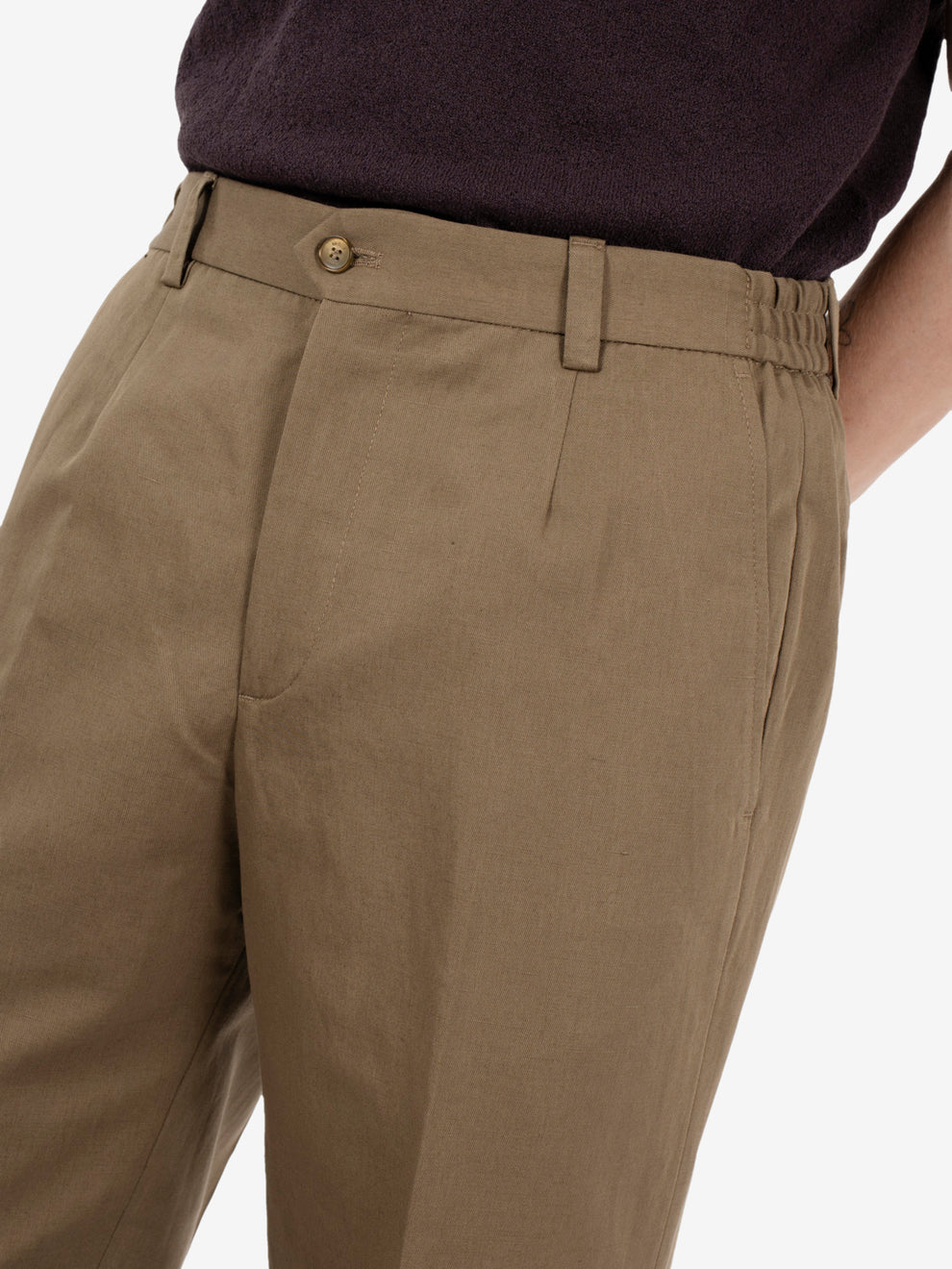 PORTOFINOS TROUSERS LINEN-COTTON KNITTED DOVE GREY PORTOFINOS/300050_00063