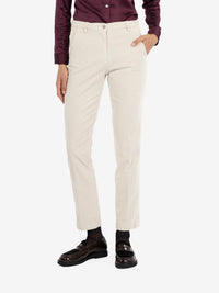 Pantaloni a sigaretta in velluto gesso