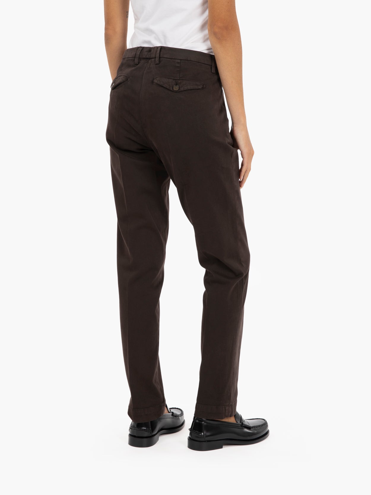 Nicole dark brown cigarette trousers