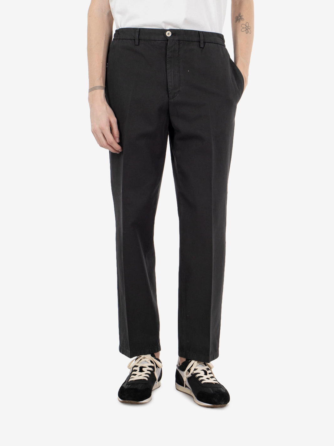 ARSENALD TROUSERS LINEN-COTTON TRICOTIN BLACK ARSENALD/300016_00010