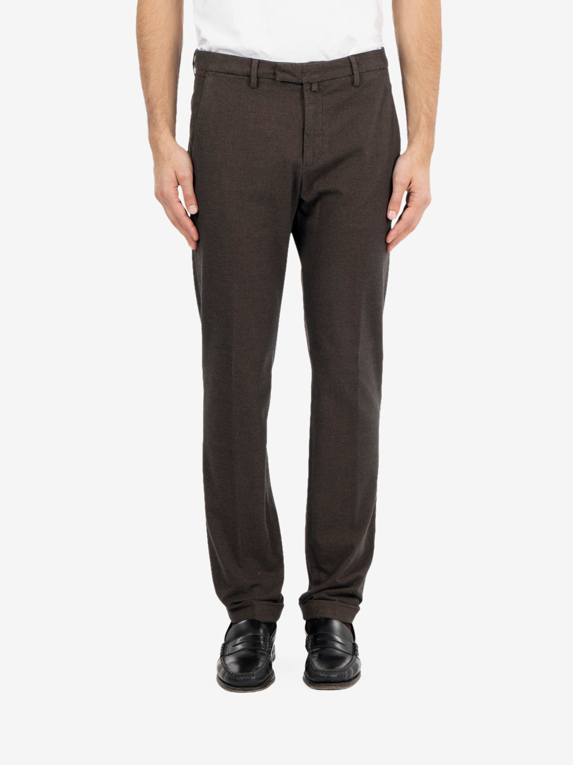 BG03 trousers with cocoa ruffle