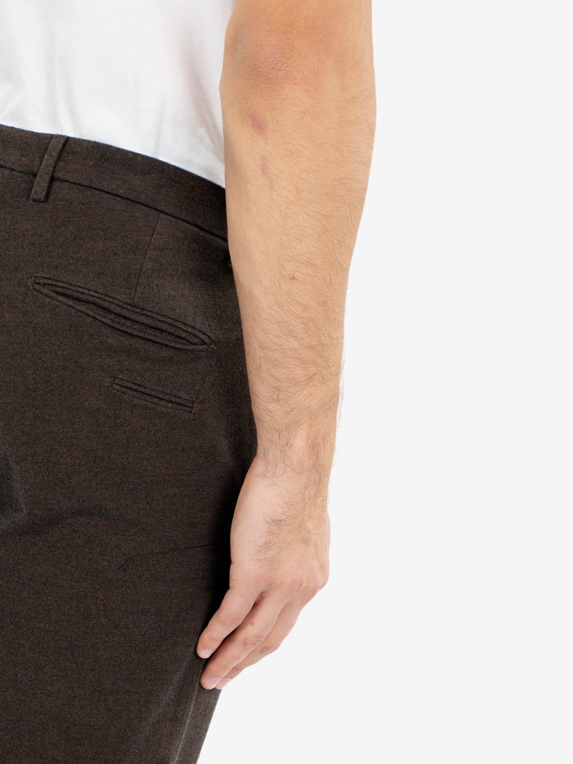 BG03 trousers with cocoa ruffle
