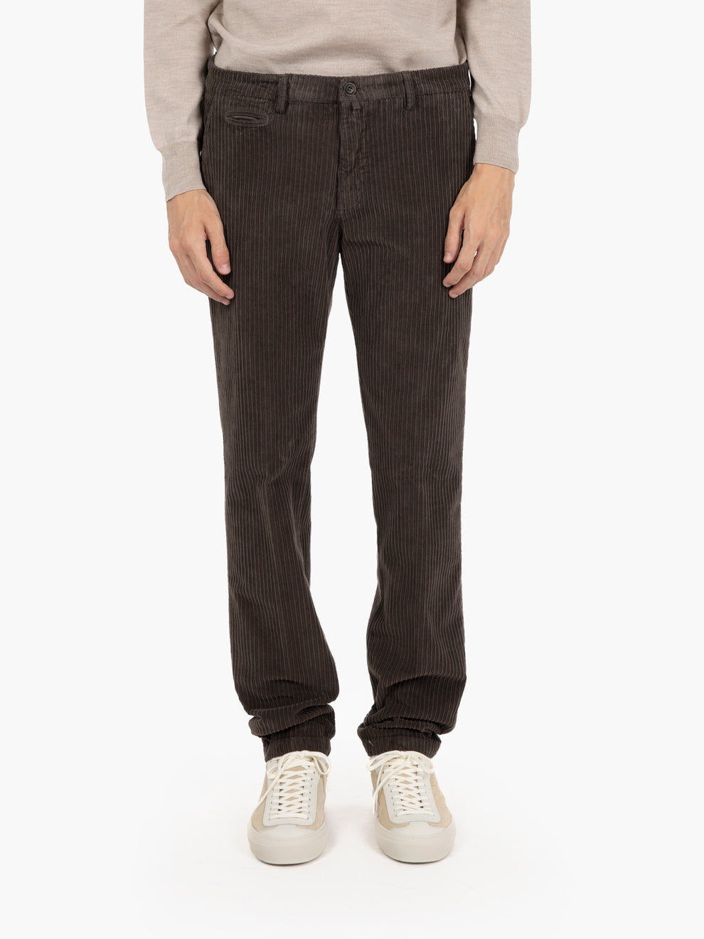 Pantaloni BG05 in cotone a coste camoscio