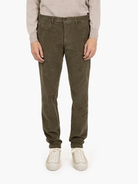 BG05 green ribbed cotton trousers