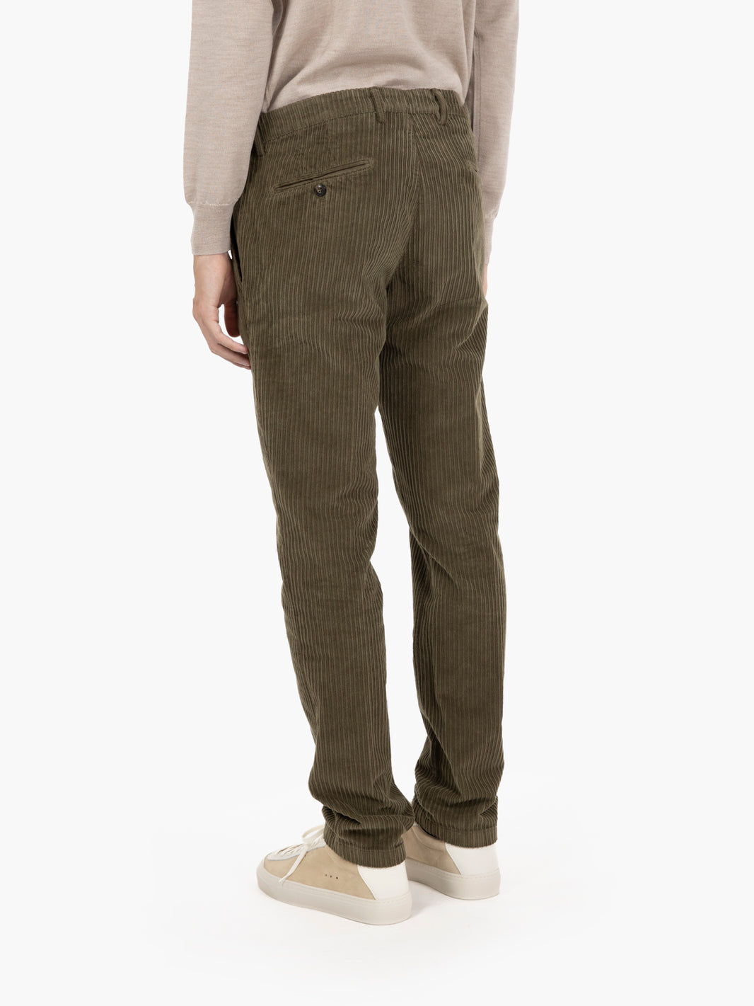 Pantaloni BG05 in cotone a coste verde