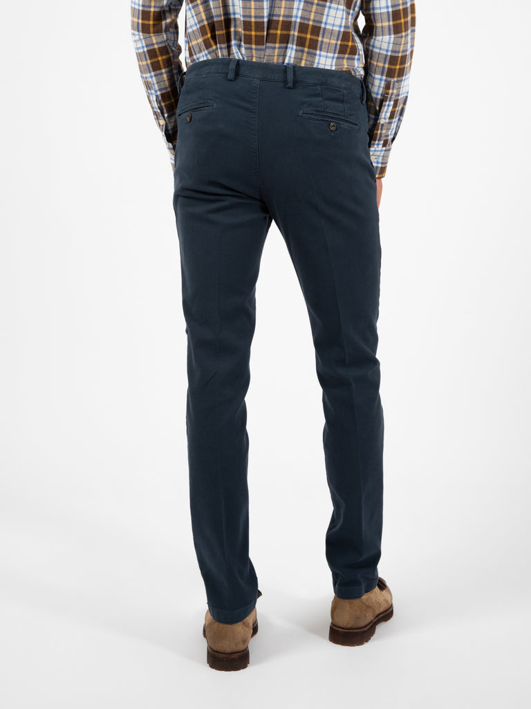 BRIGLIA 1949 - Pantaloni BG05 in cotone operato blu