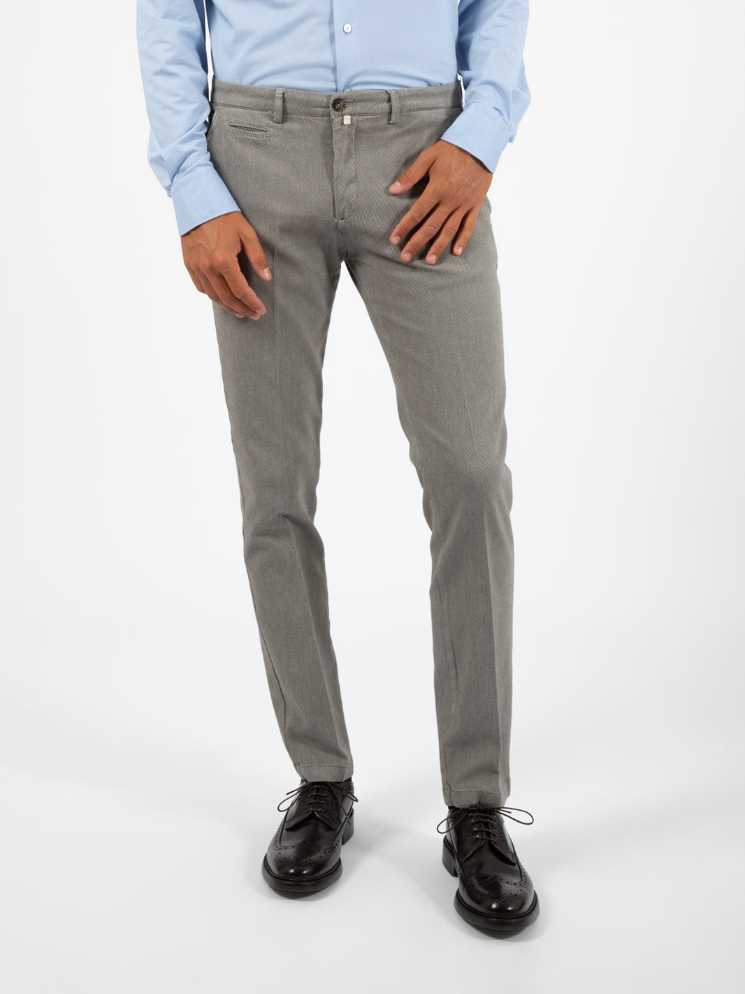 BG05 trousers in grey textured cotton